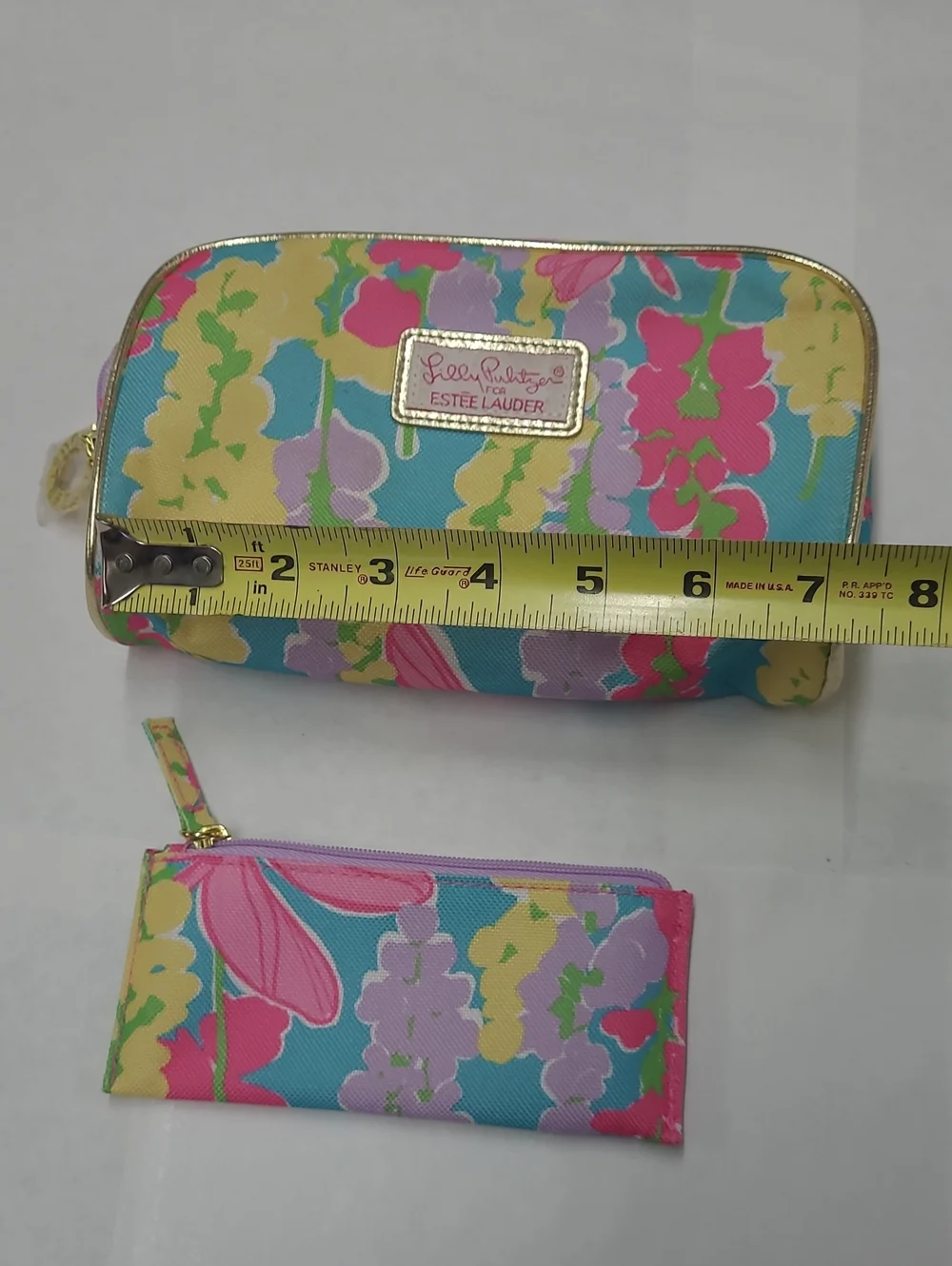 Lilly Pulitzer For Estee Lauder Pink/Yellow Floral Travel/Toiletry/Makeup Bag OS